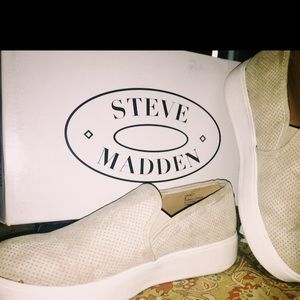 Beige slip on shoes